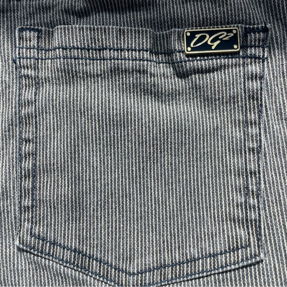 DG2 by Diane Gilman Pinstripe Denim Jean High Rise Petite/Crop Straight Leg 20WP - Picture 5 of 8
